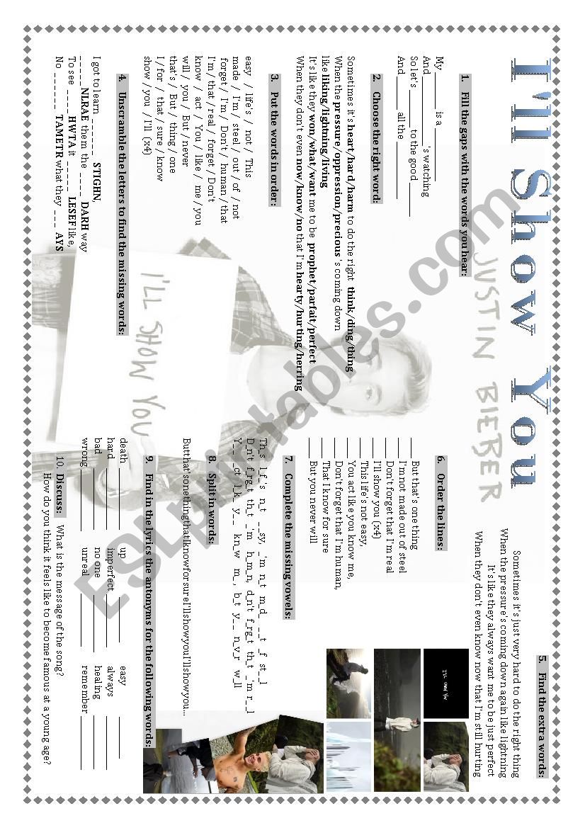 Song: IÂ´ll show you -Justin Bieber