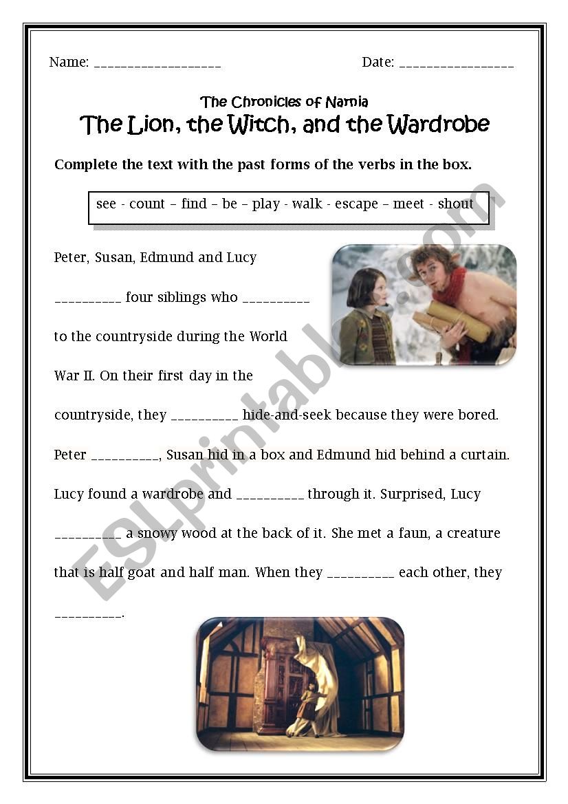Narnia worksheet