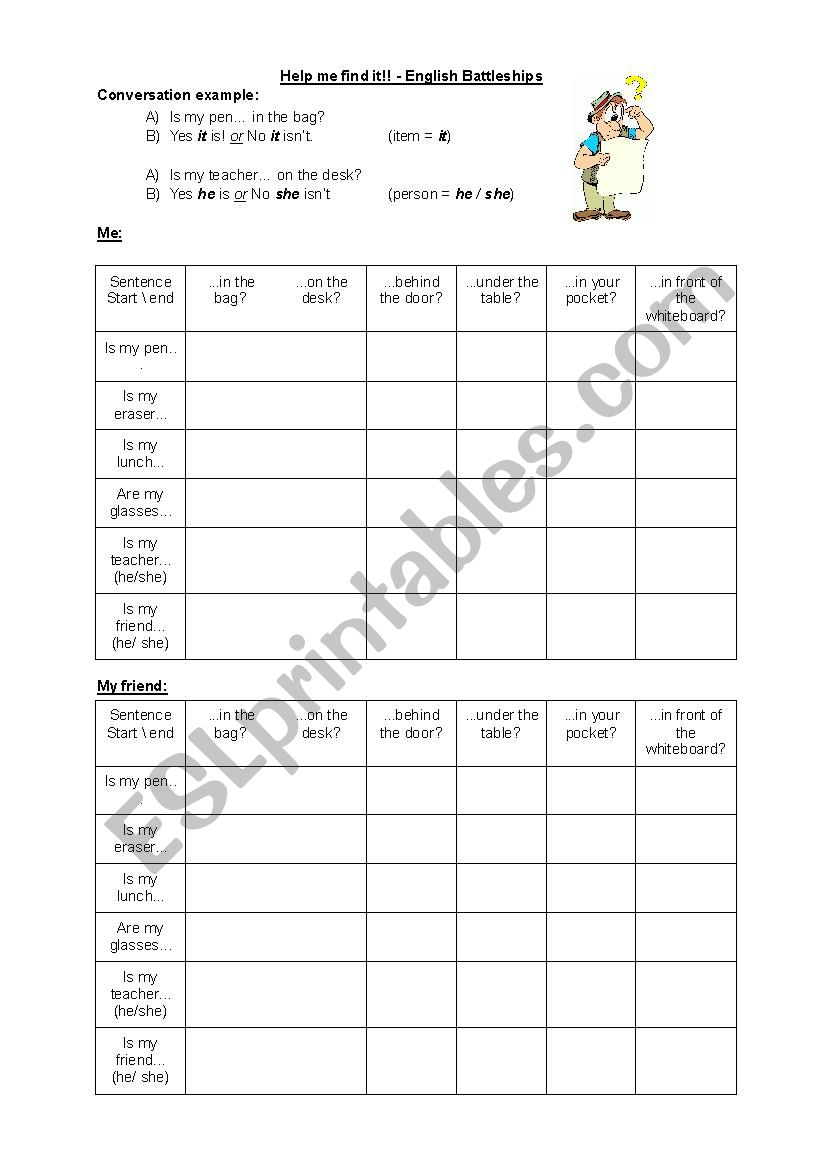 Prepositions - conversation battleships