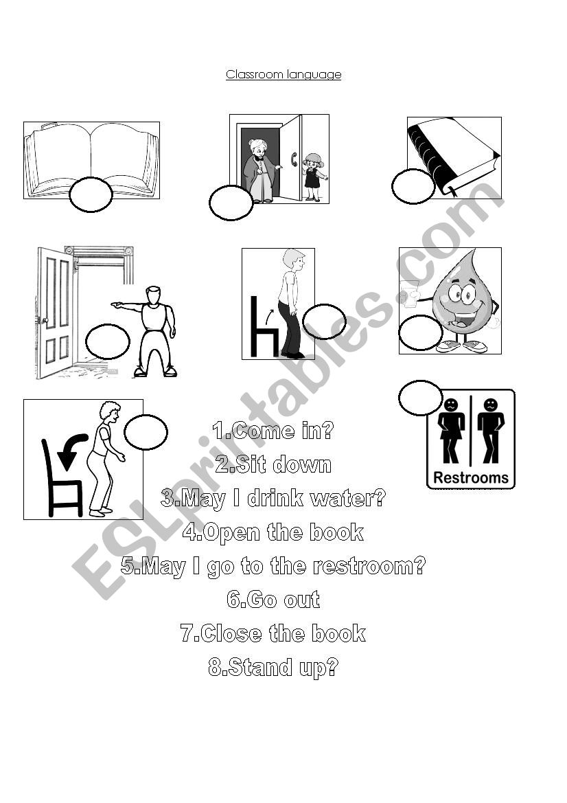 classroom language worksheet