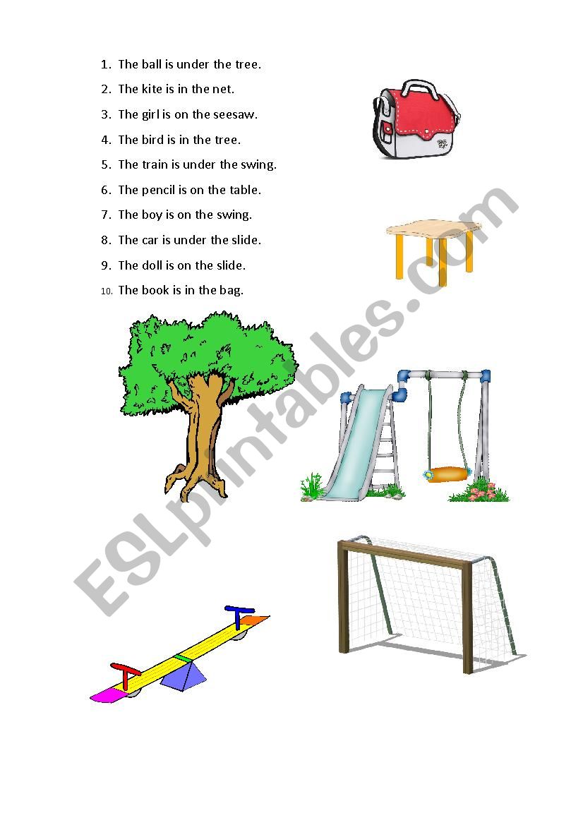 Prepositions of place (on, in, under)