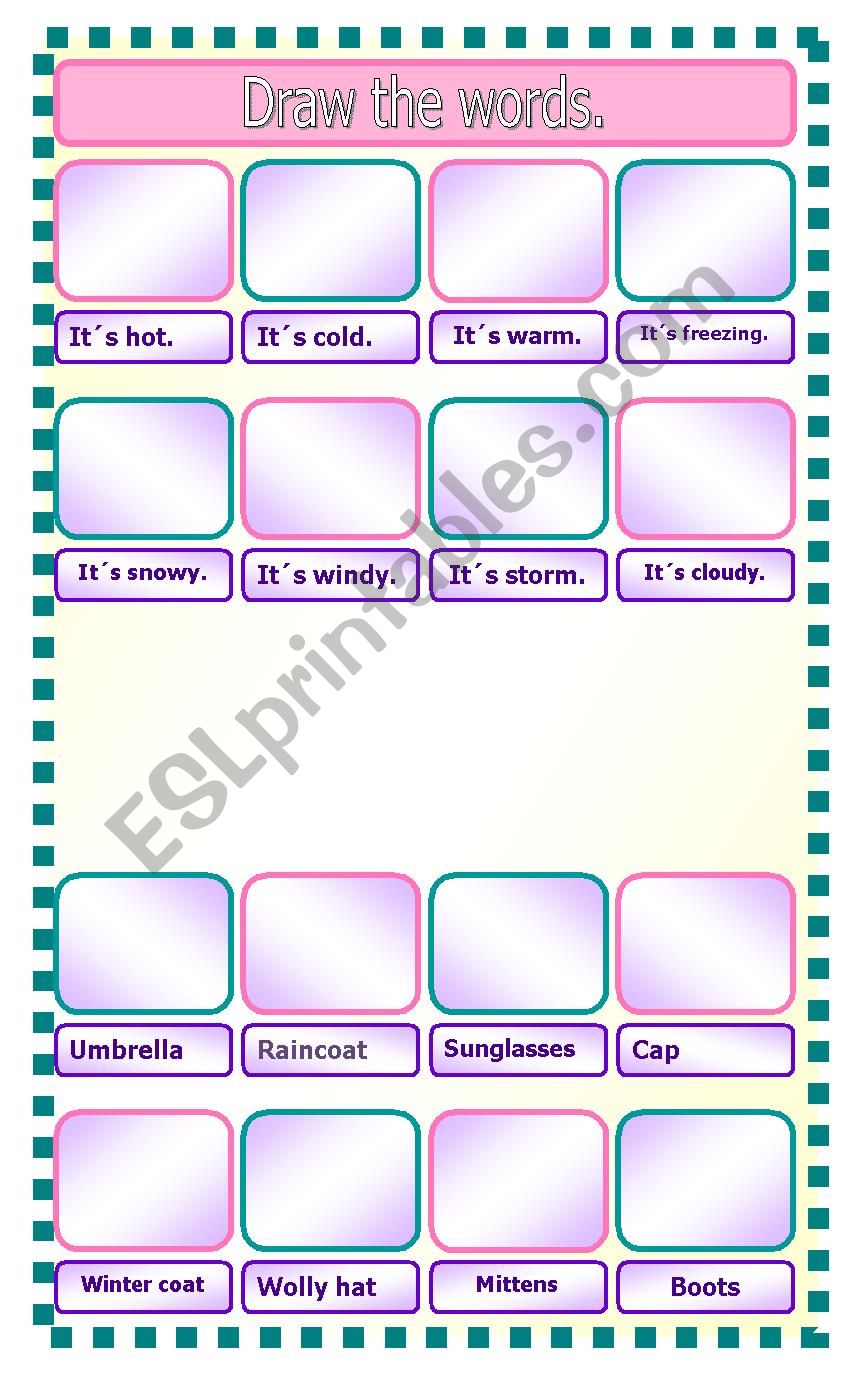 Draw the weather worksheet