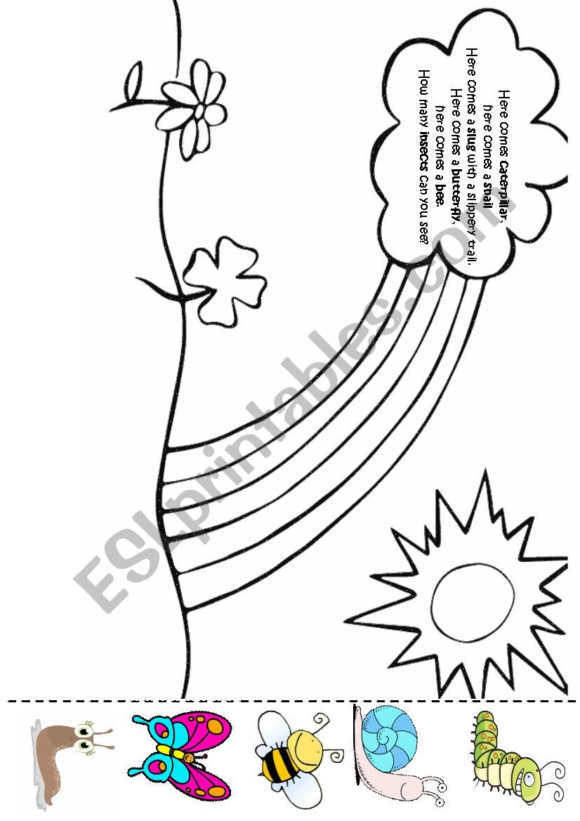 Here comes a caterpillar worksheet