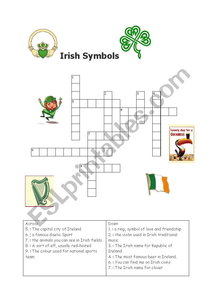 Irish Symbols worksheet