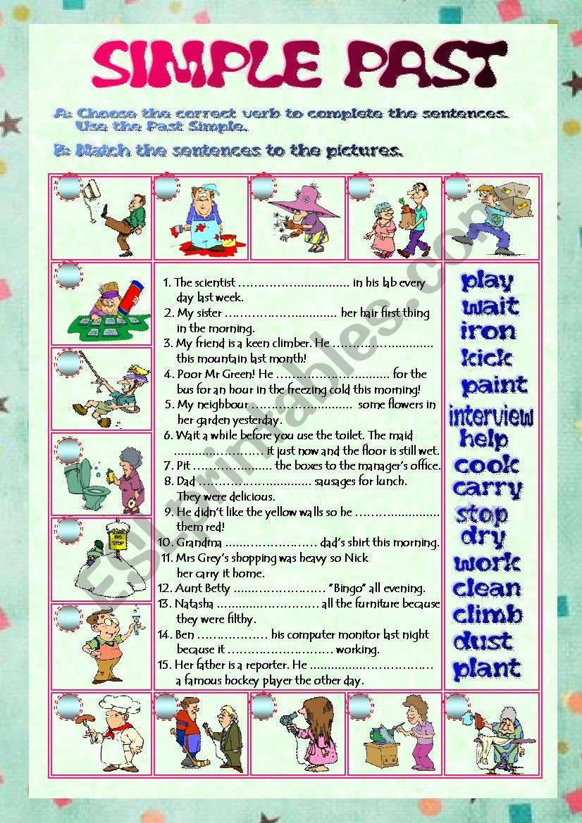 SIMPLE PAST Regular Verbs worksheet