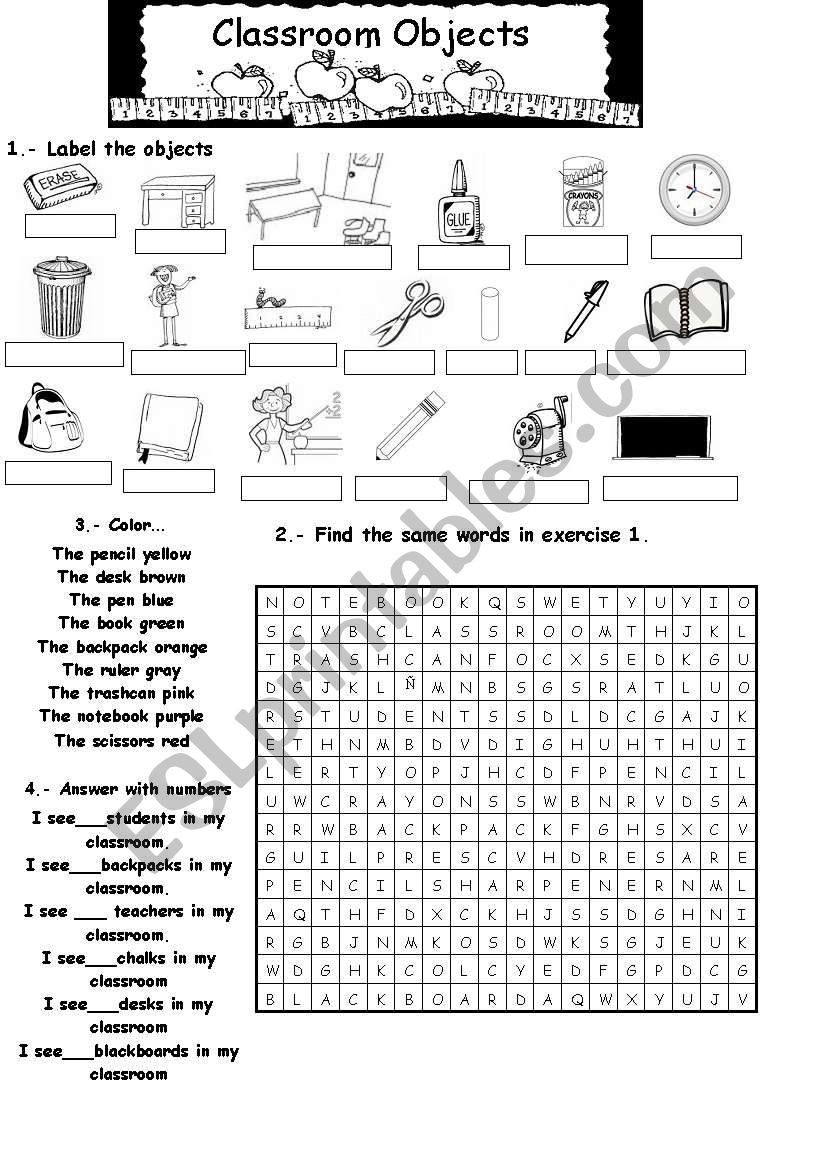 My Classroom worksheet