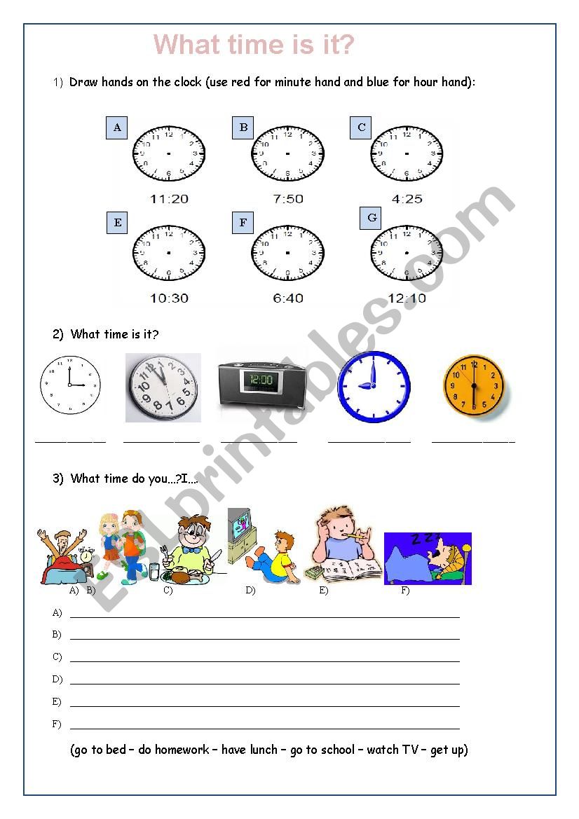 What time is it? worksheet