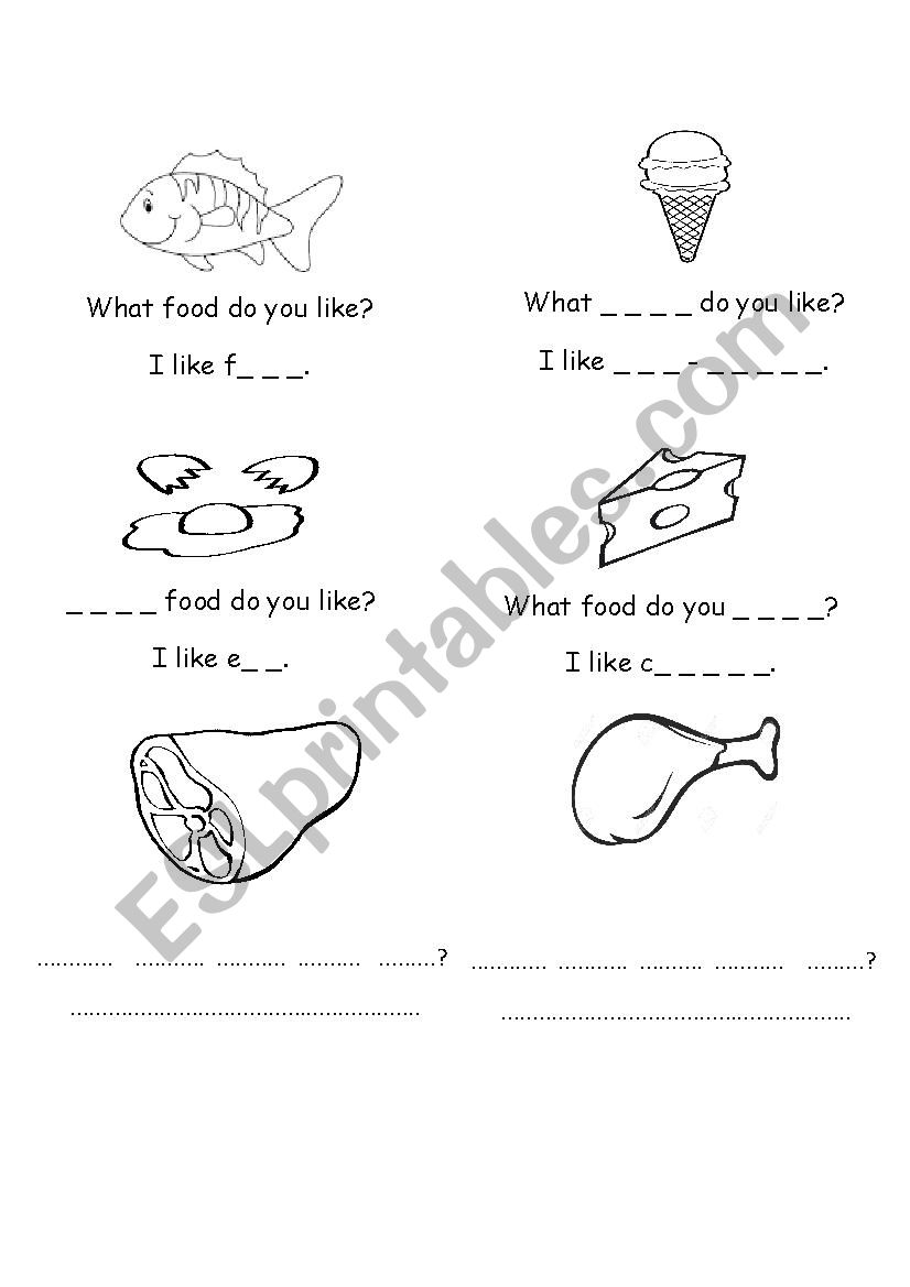 food worksheet