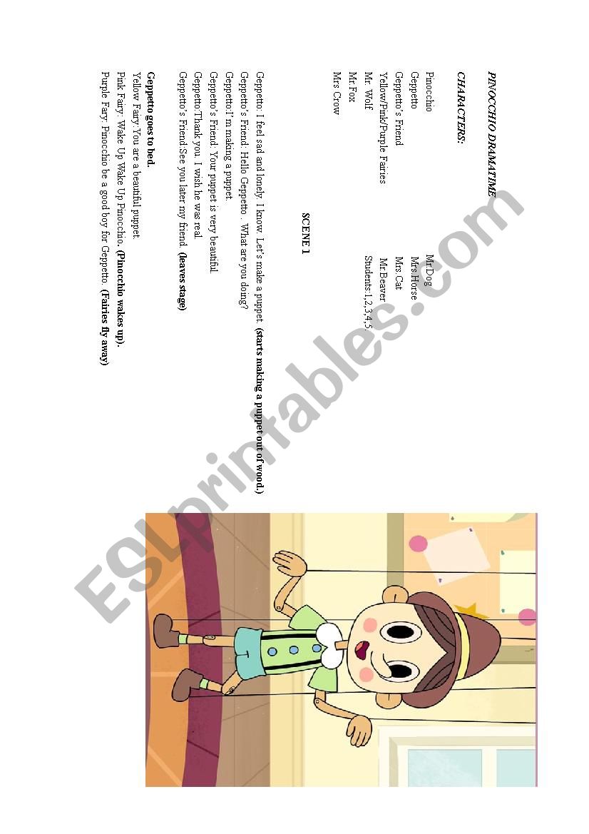 Pinocchio worksheet