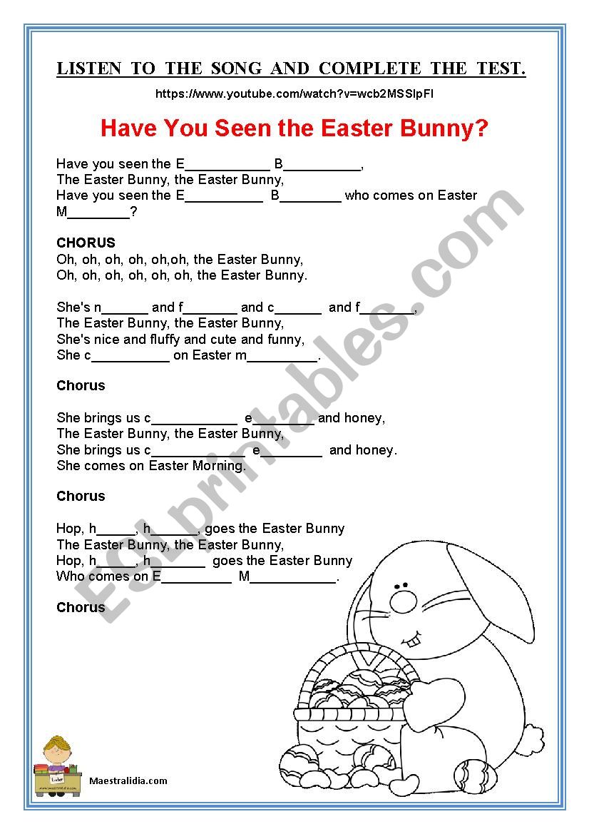 easter song listening activity