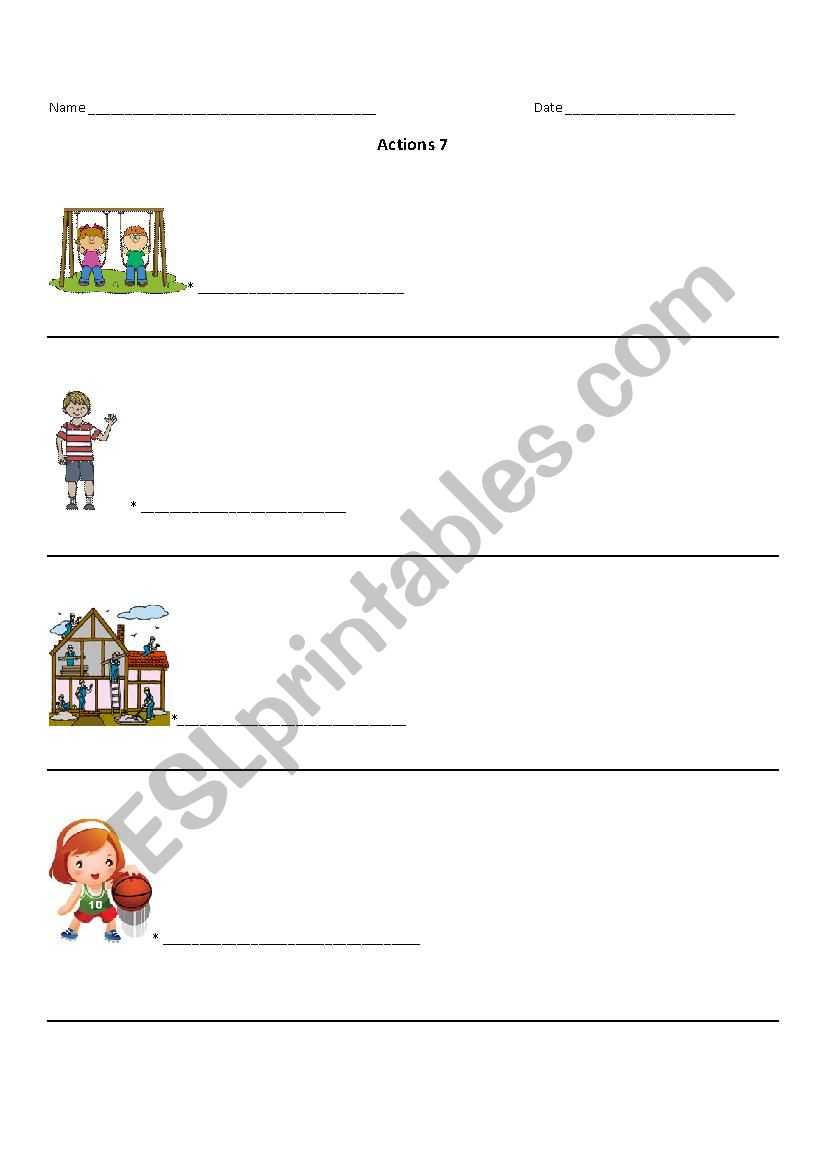 Action Verbs 3 - Practice worksheet