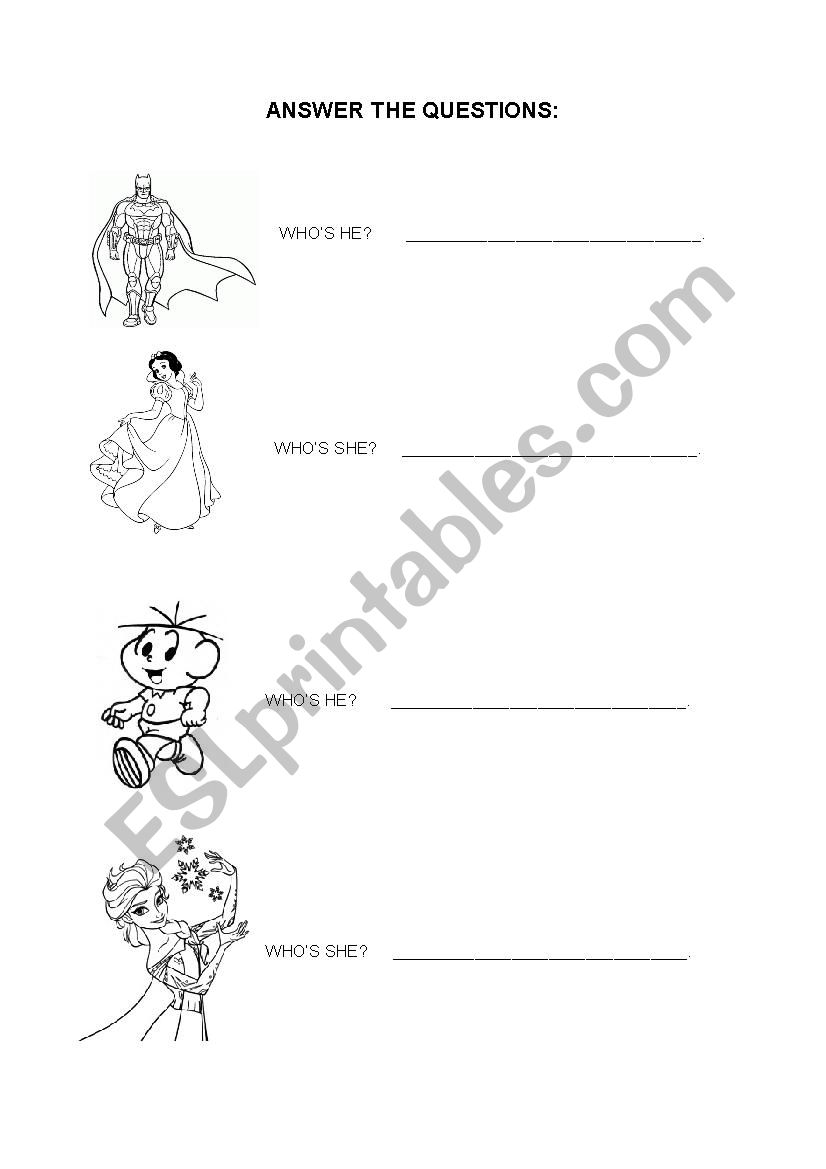 Who is? worksheet