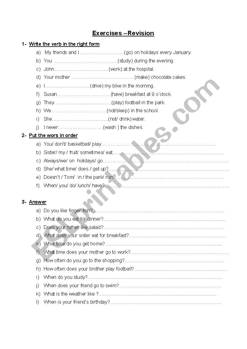 extra practice worksheet