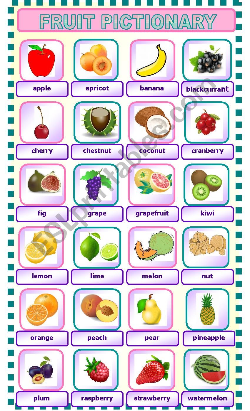 FRUIT PICTIONARY worksheet