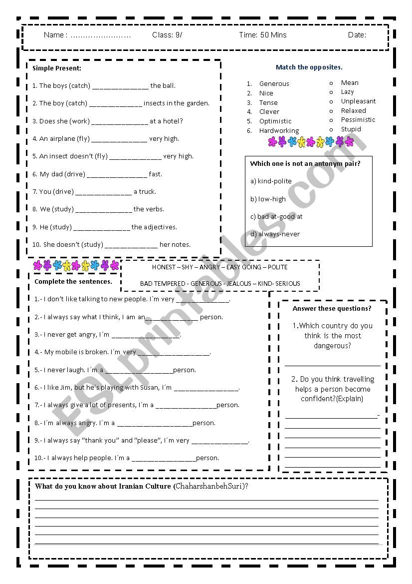 General worksheet