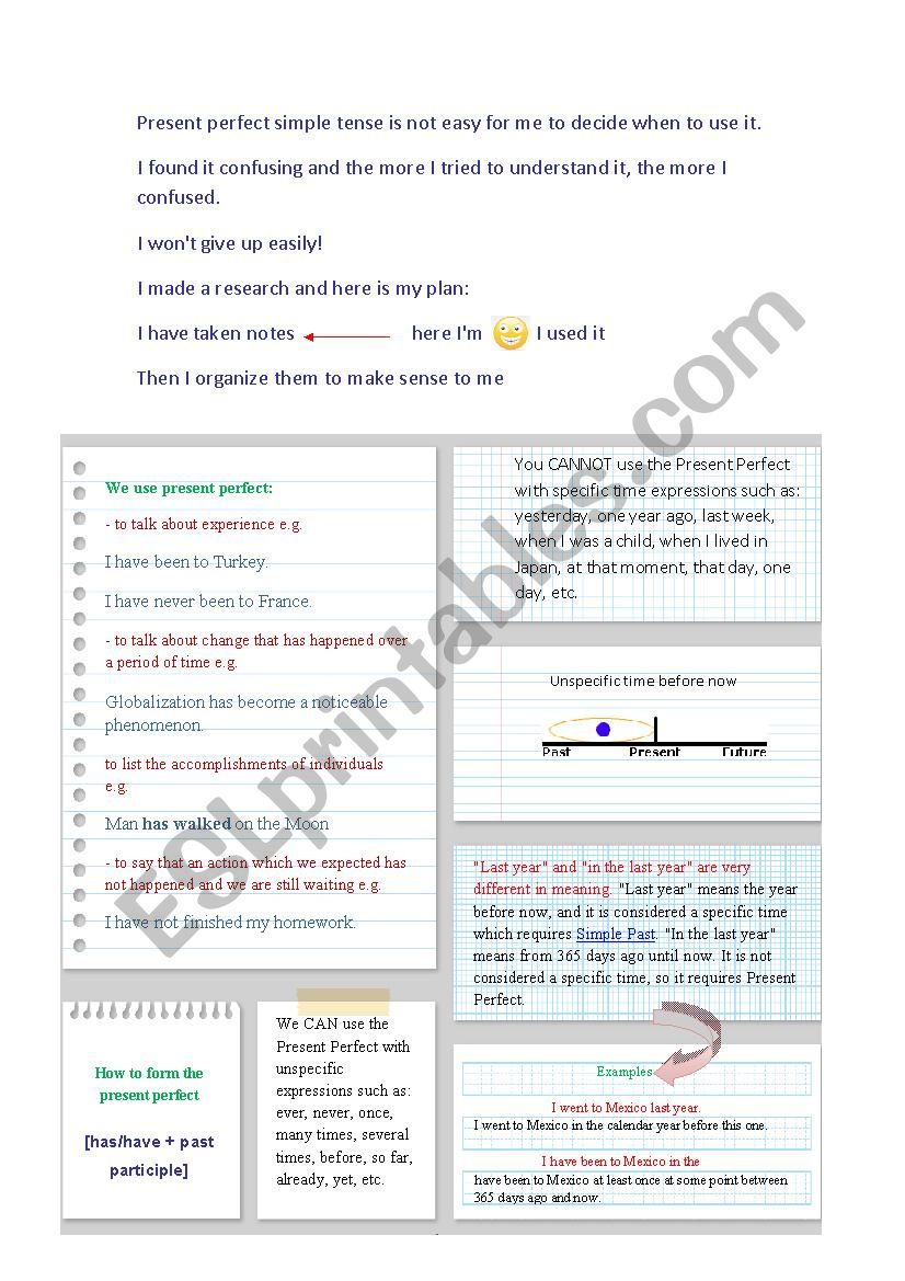 present perfect  worksheet