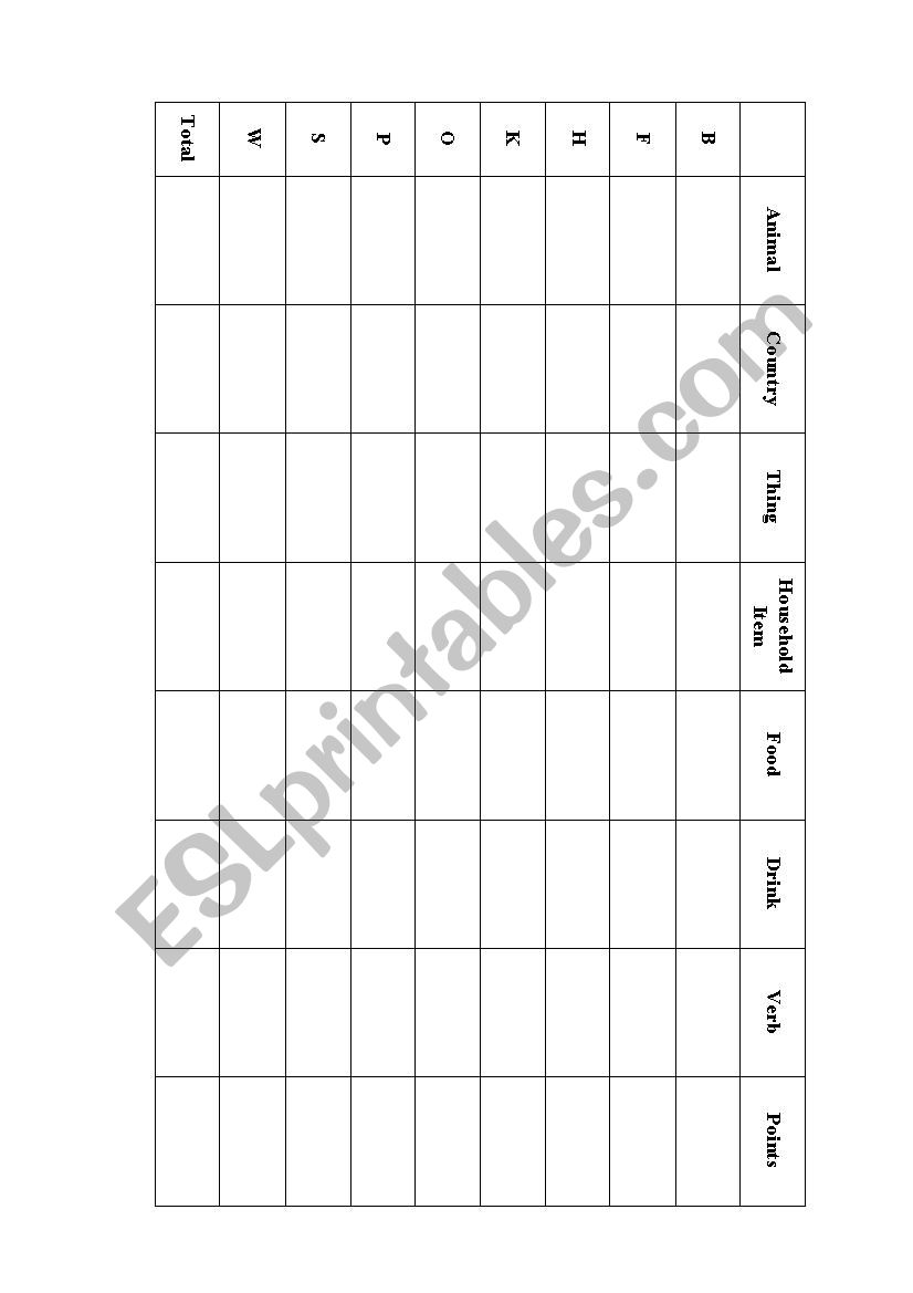 Letter - word Game worksheet