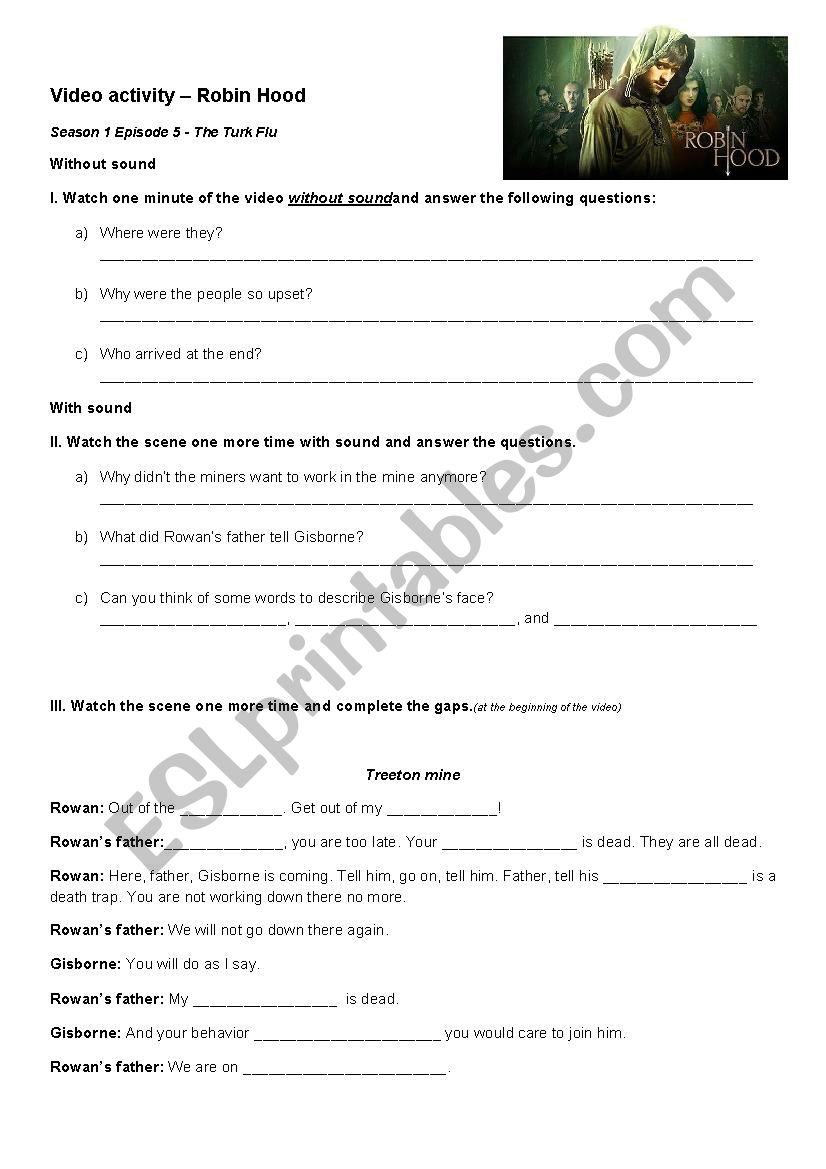 Video activity â€“ Robin Hood Season 1 Episode 5 - The Turk Flu