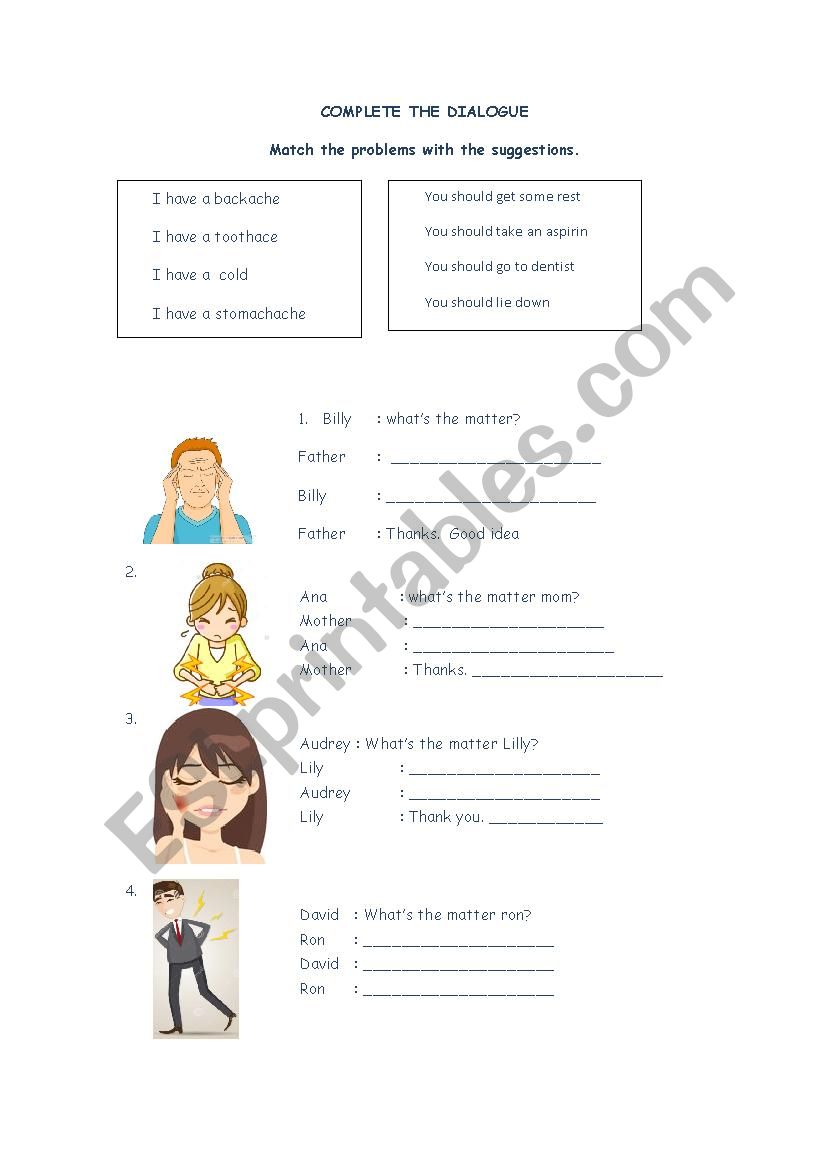 sickness worksheet