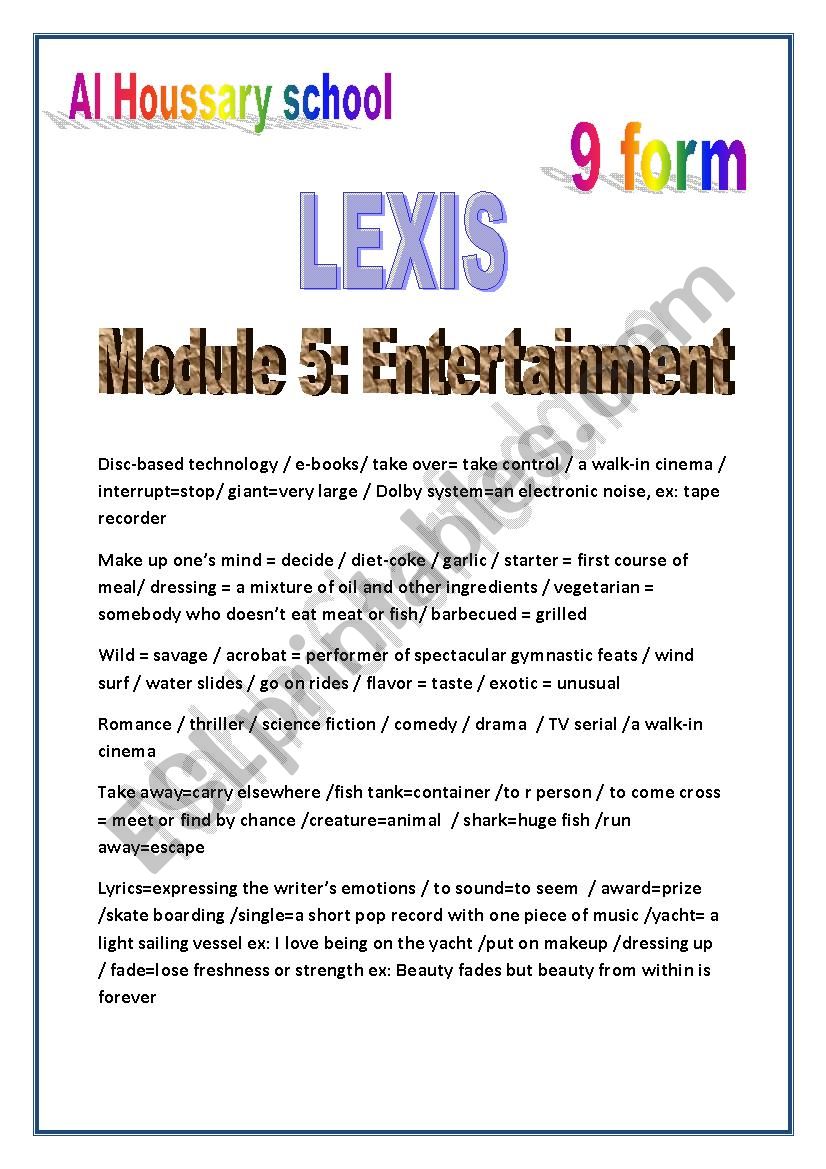 lexis worksheet