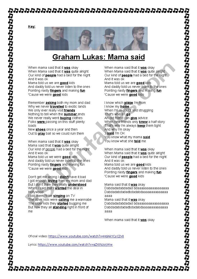 Mama Said It Was Ok Lyrics Lovely Mama Said It Was Ok Lyrics - funny jokes