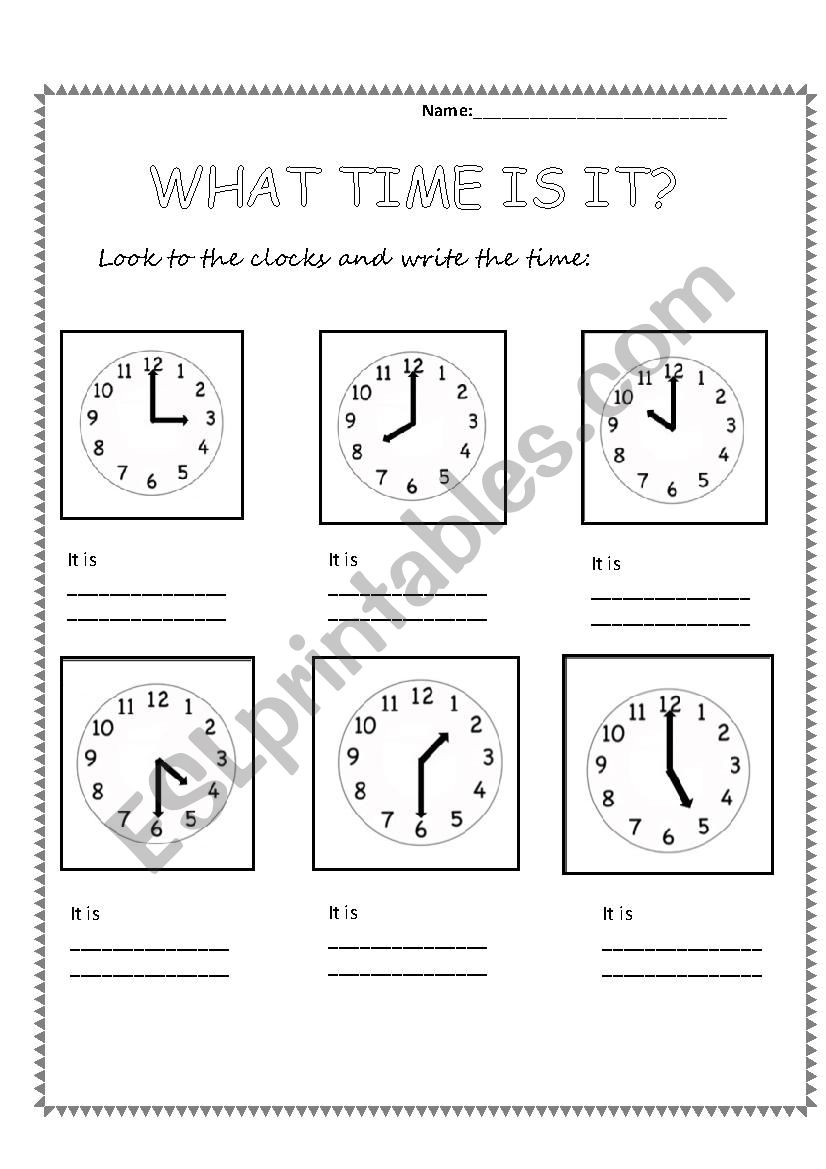 What time is it? worksheet