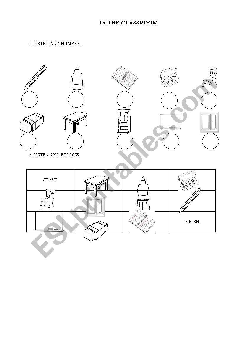 IN THE CLASSROOM worksheet