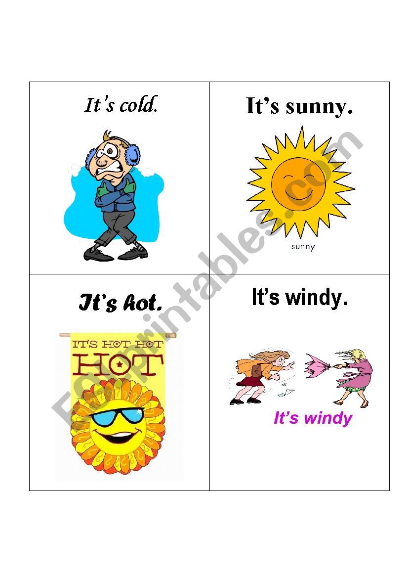 Weather flashcard worksheet