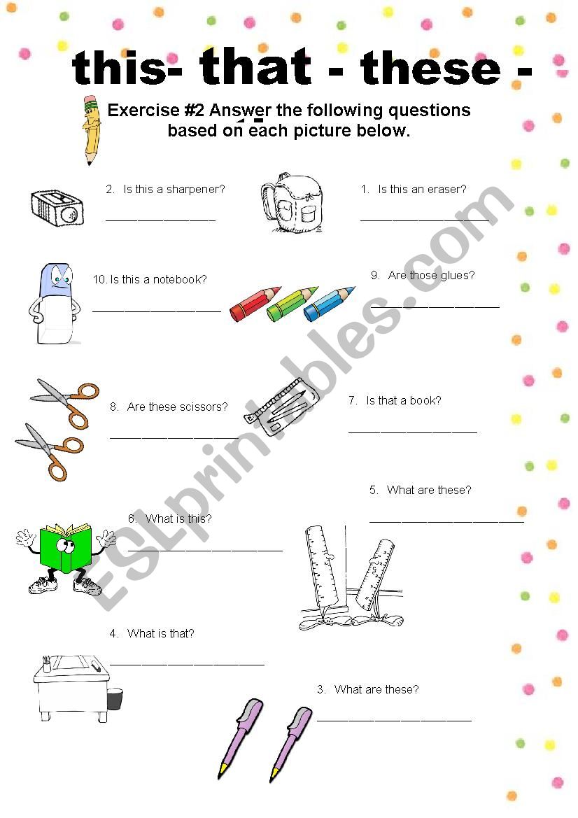 demonstrative pronouns worksheet