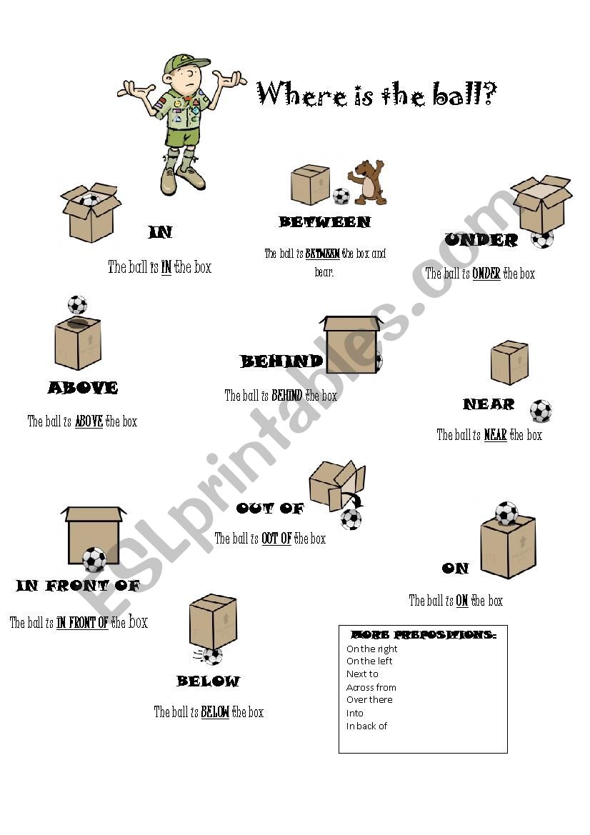 prepositions of place worksheet