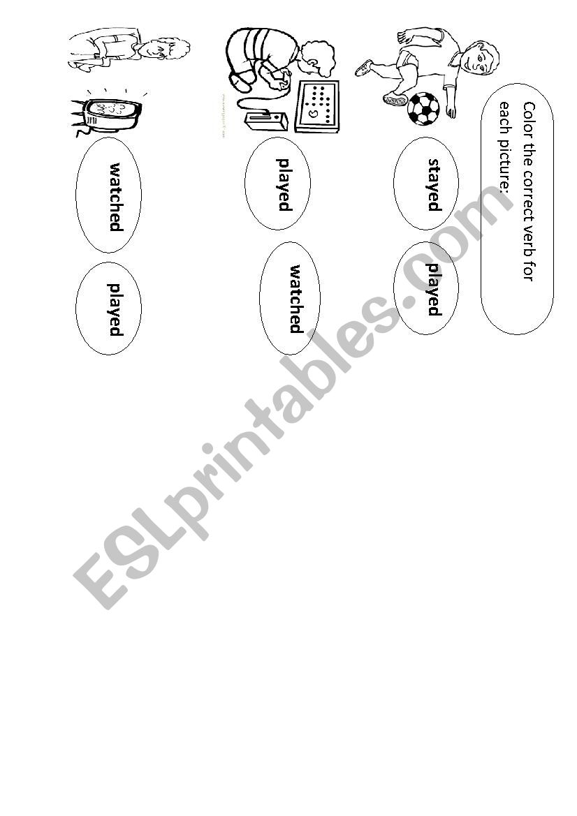 past verb worksheet