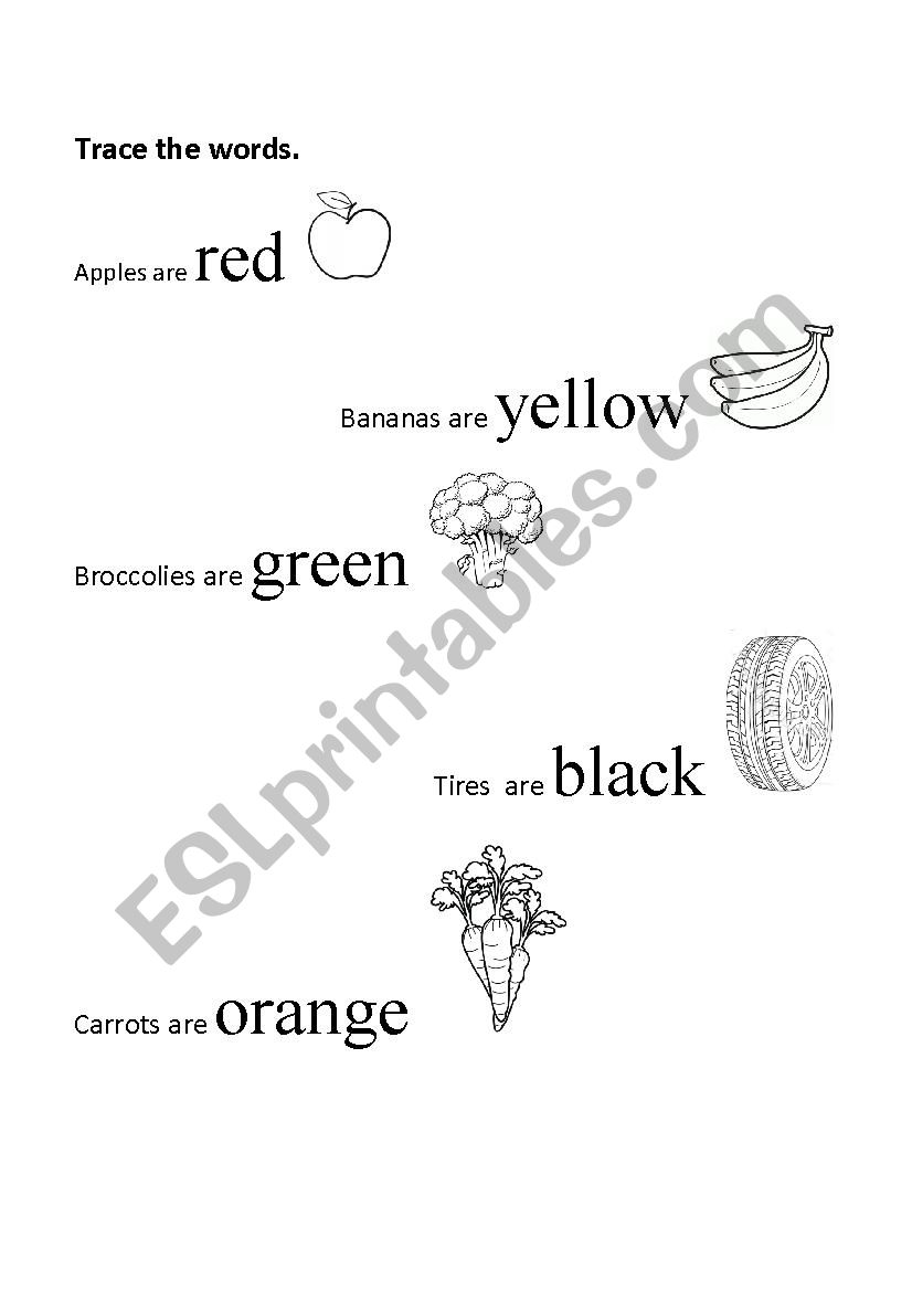 colours worksheet