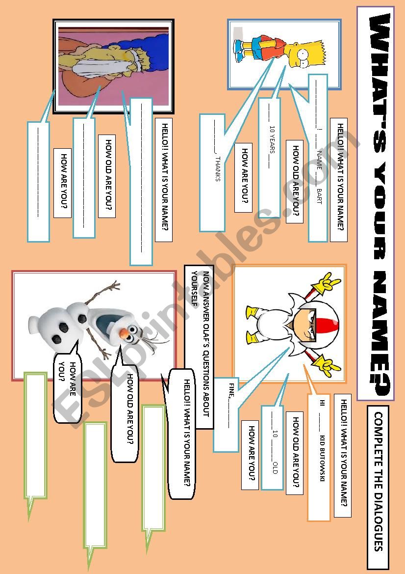 WHATS YOUR NAME worksheet