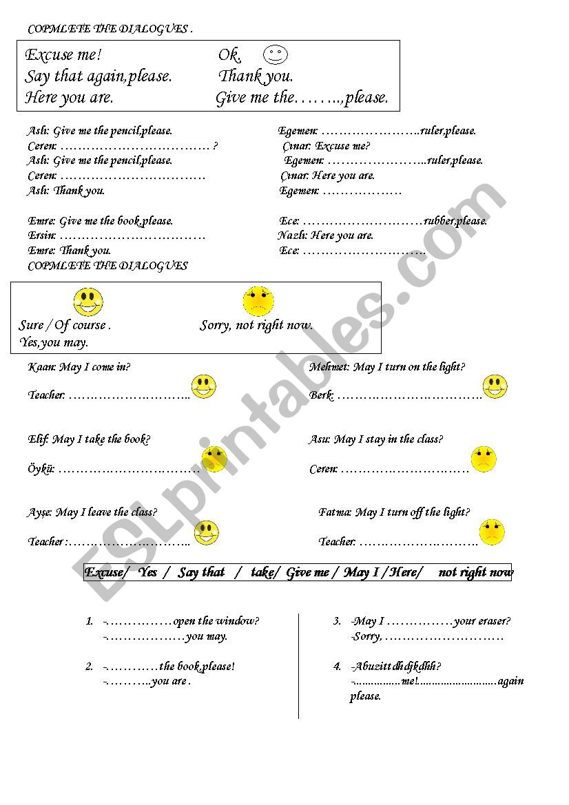 permission worksheet