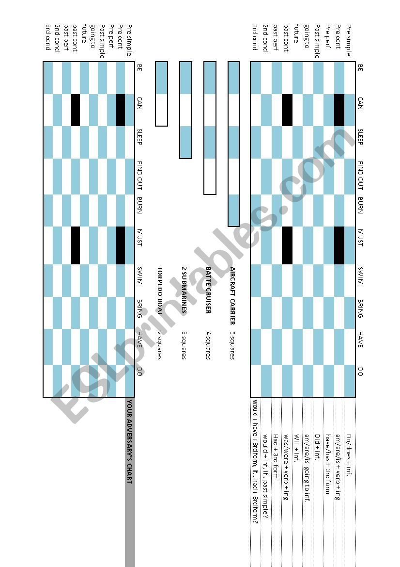 Naval Battle worksheet