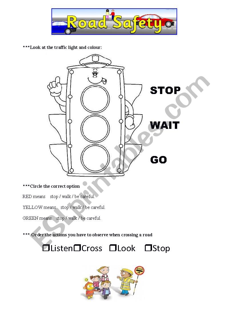 ROAD SAFETY worksheet