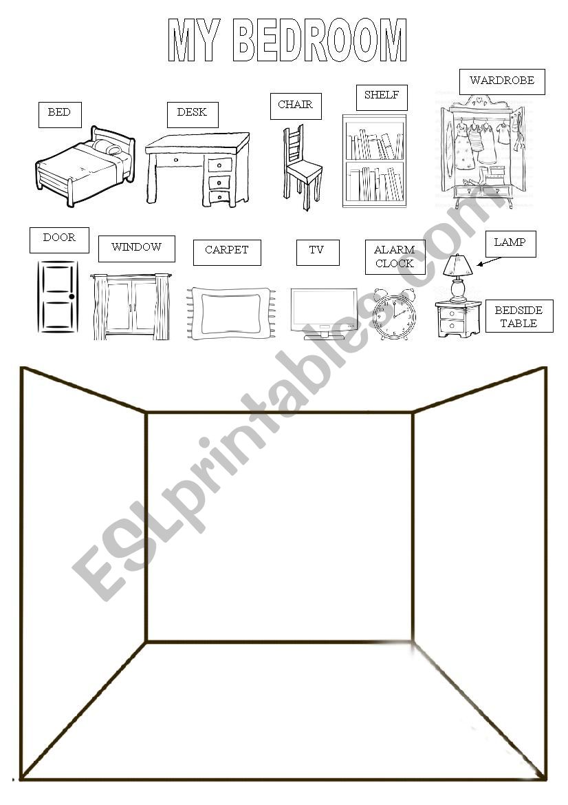 Draw your bedroom worksheet