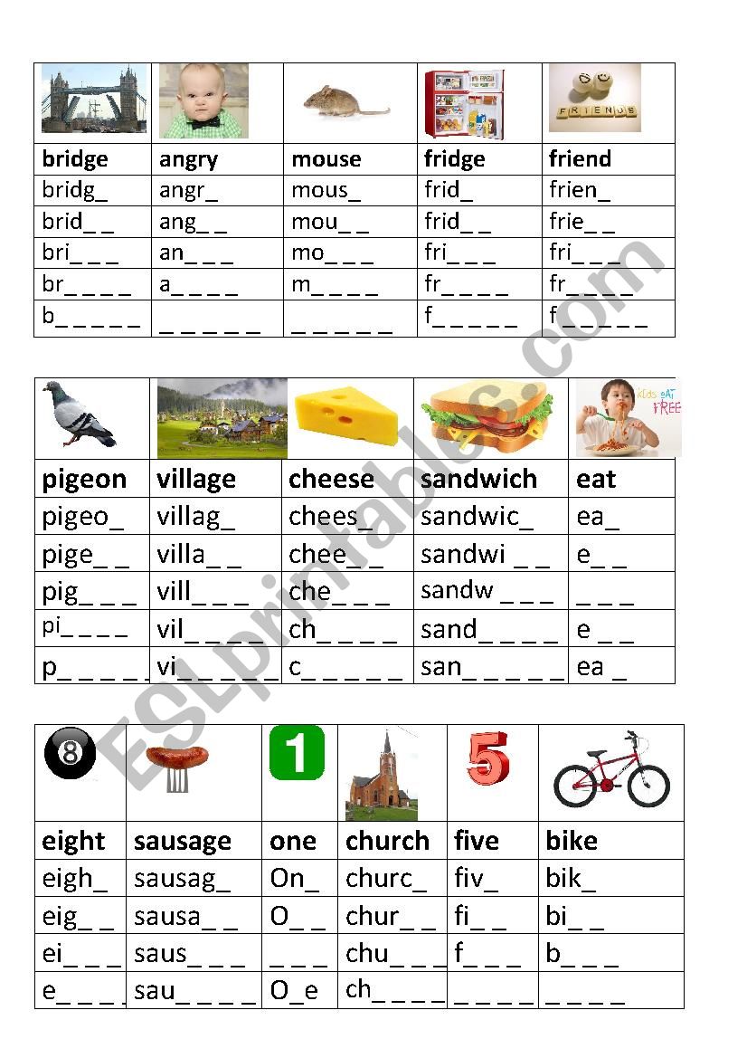 spelling worksheet