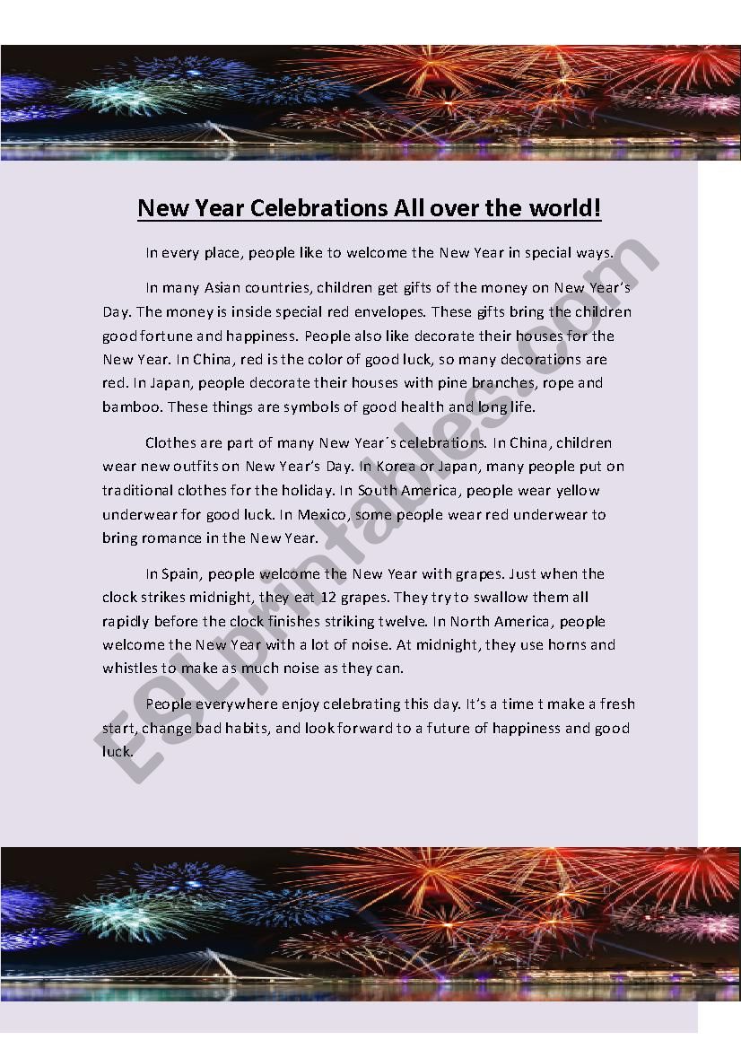 New Year Celebrations All Over The World