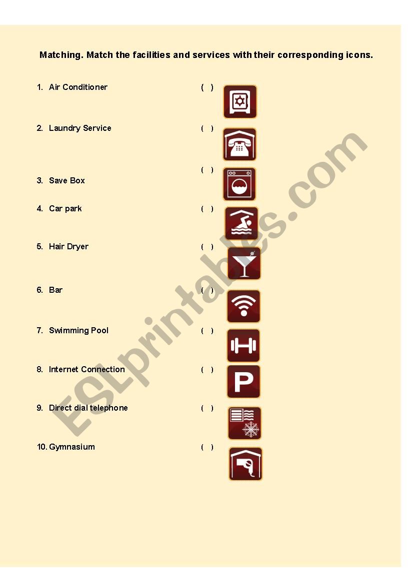 Facilities and services at the hotel