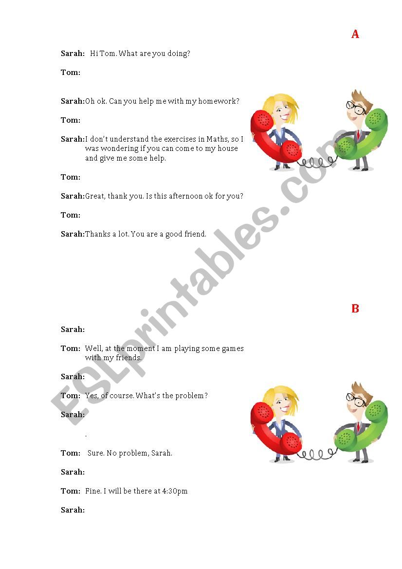 Telephone Conversation worksheet