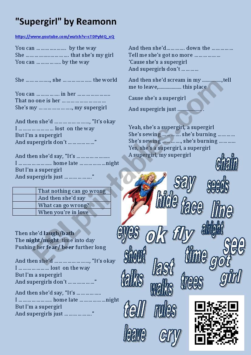 SUPERGIRL listening worksheet