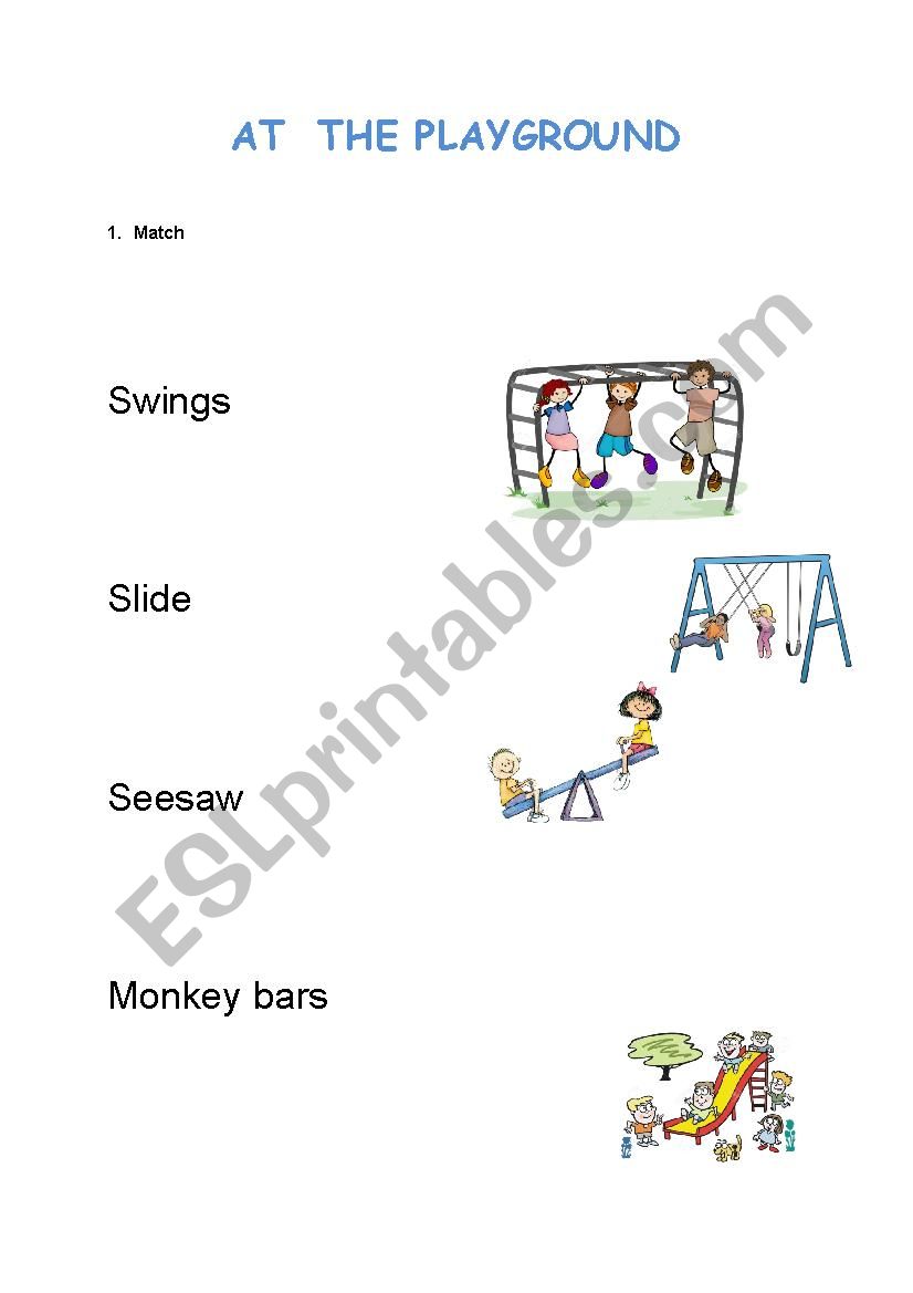 At the playground worksheet