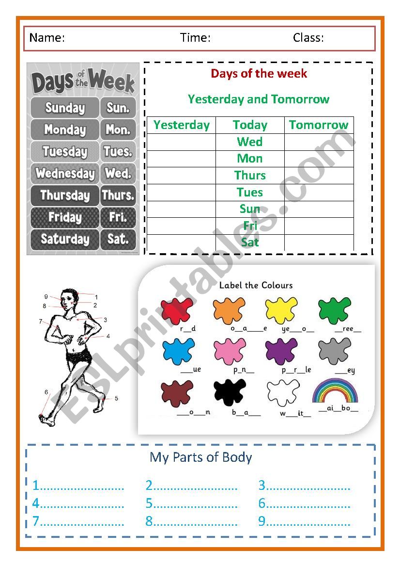 Easy Vocabulary worksheet