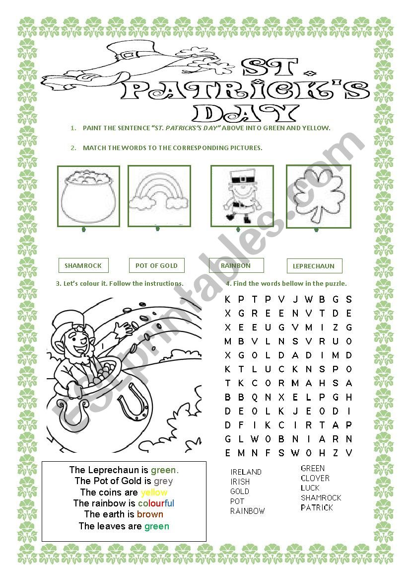 St. Patricks Day worksheet