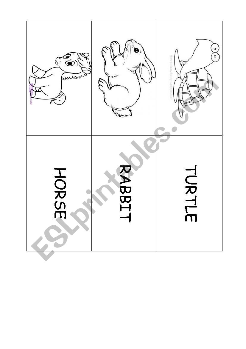 Animals memory game worksheet