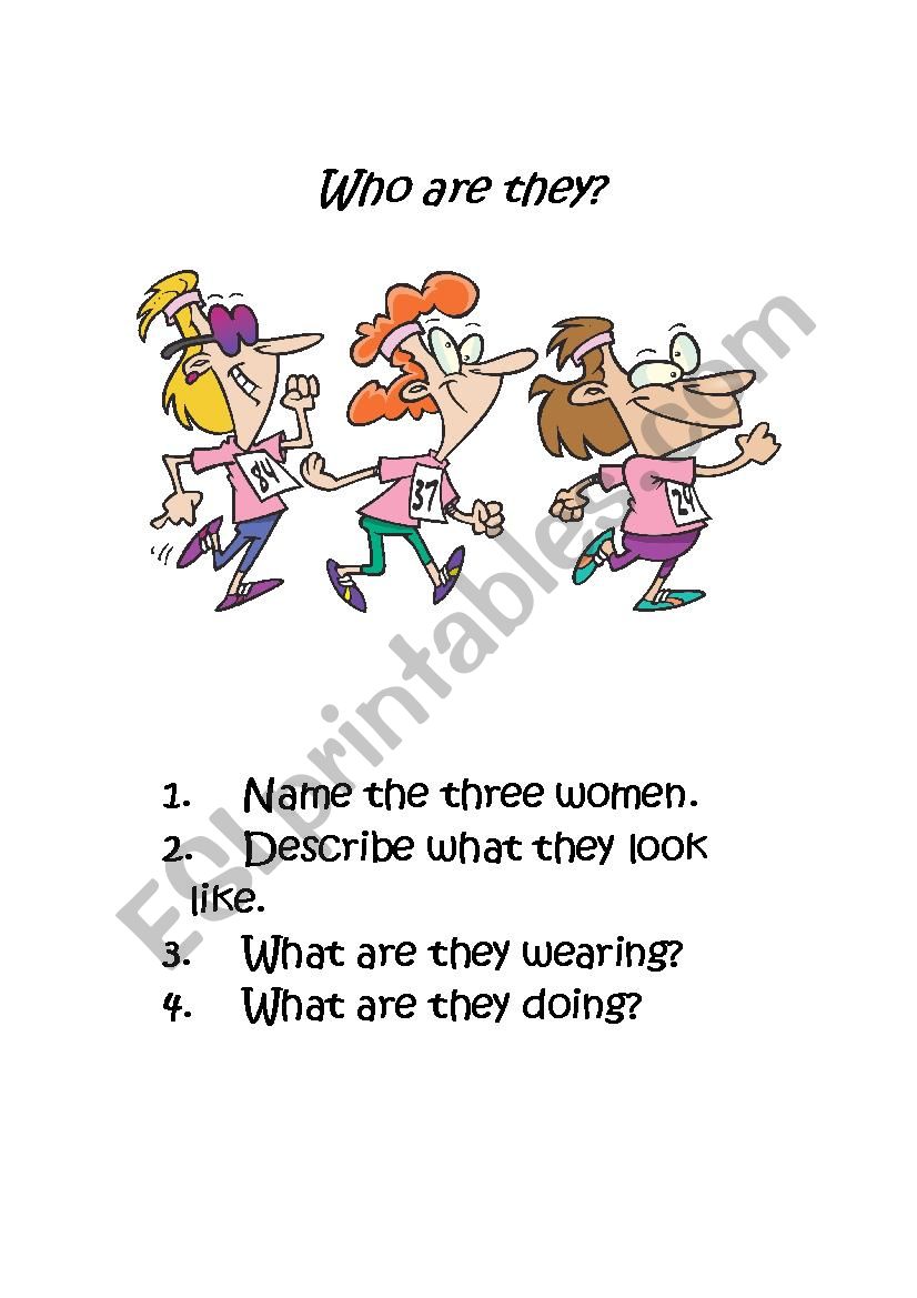 Describing people/actions worksheet