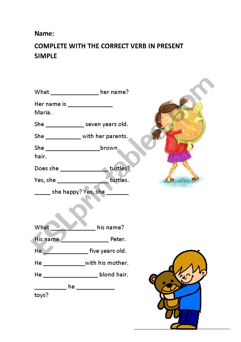 Present simple worksheet