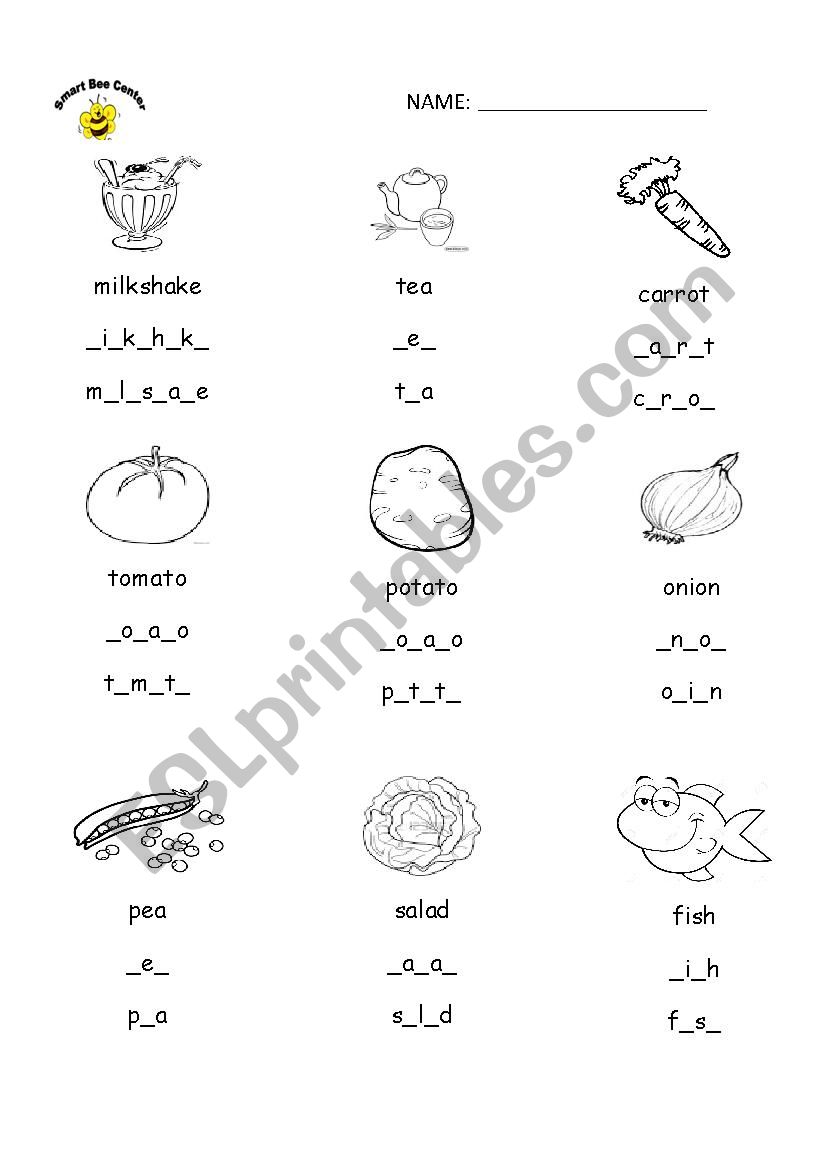 food worksheet