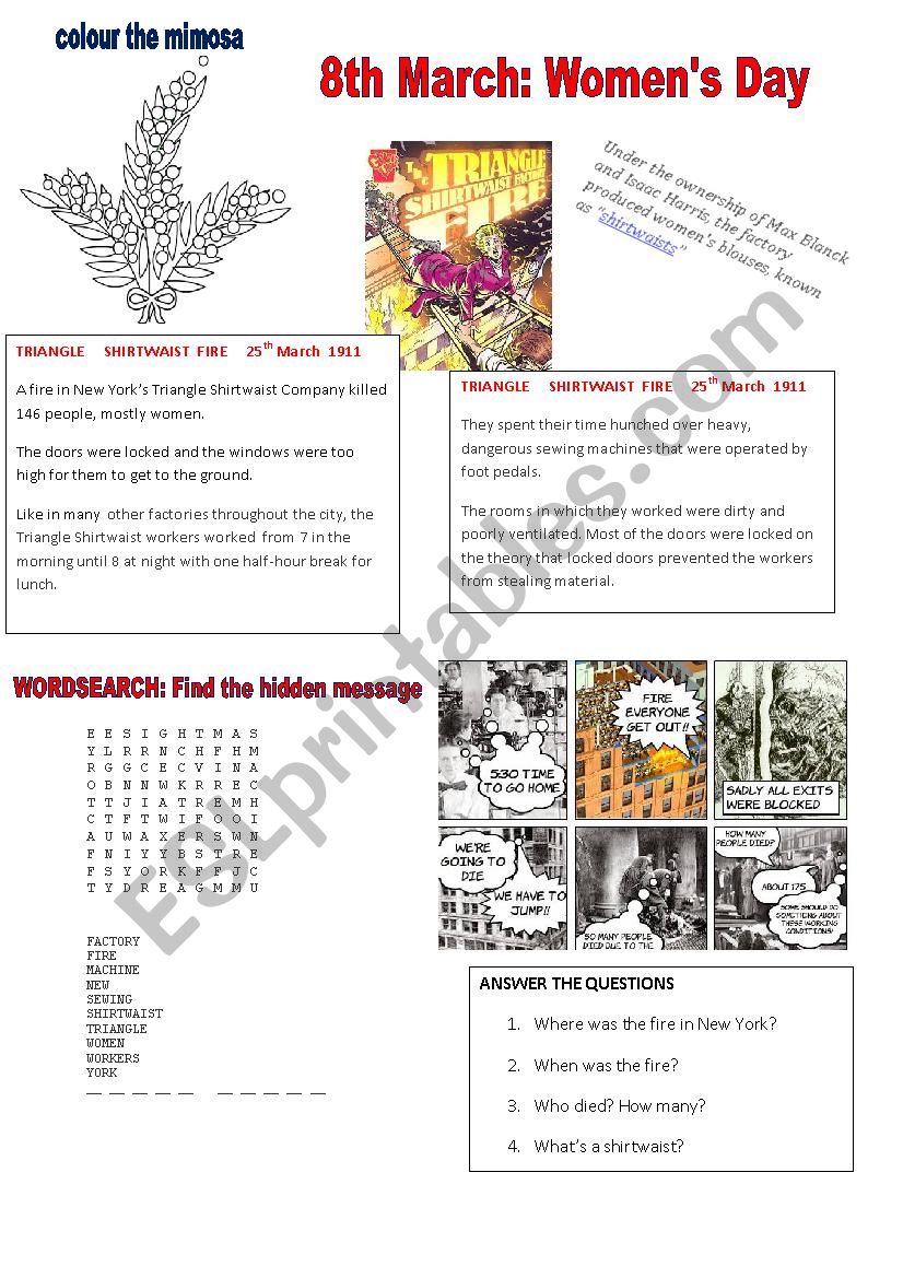 8th March: WomenÂ´s Day worksheet